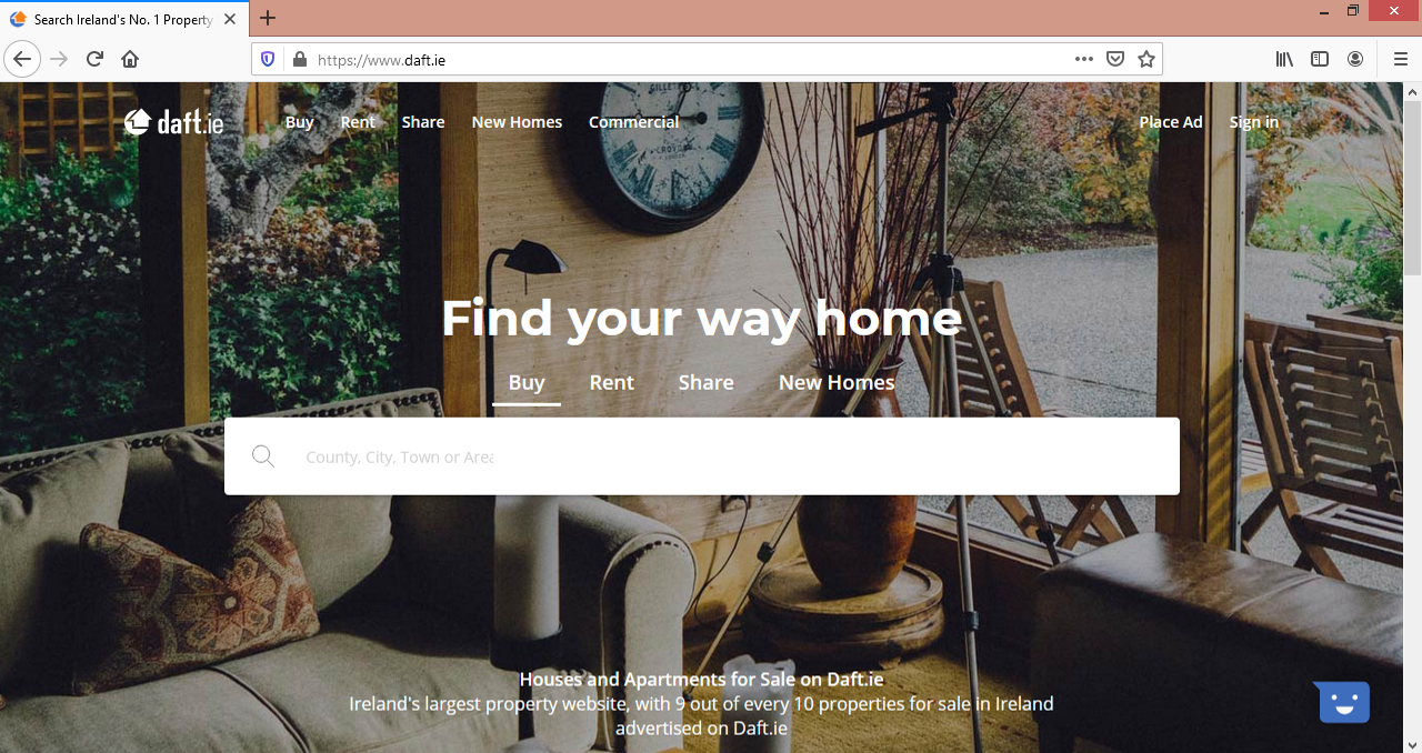 “Homepage of daft.ie”